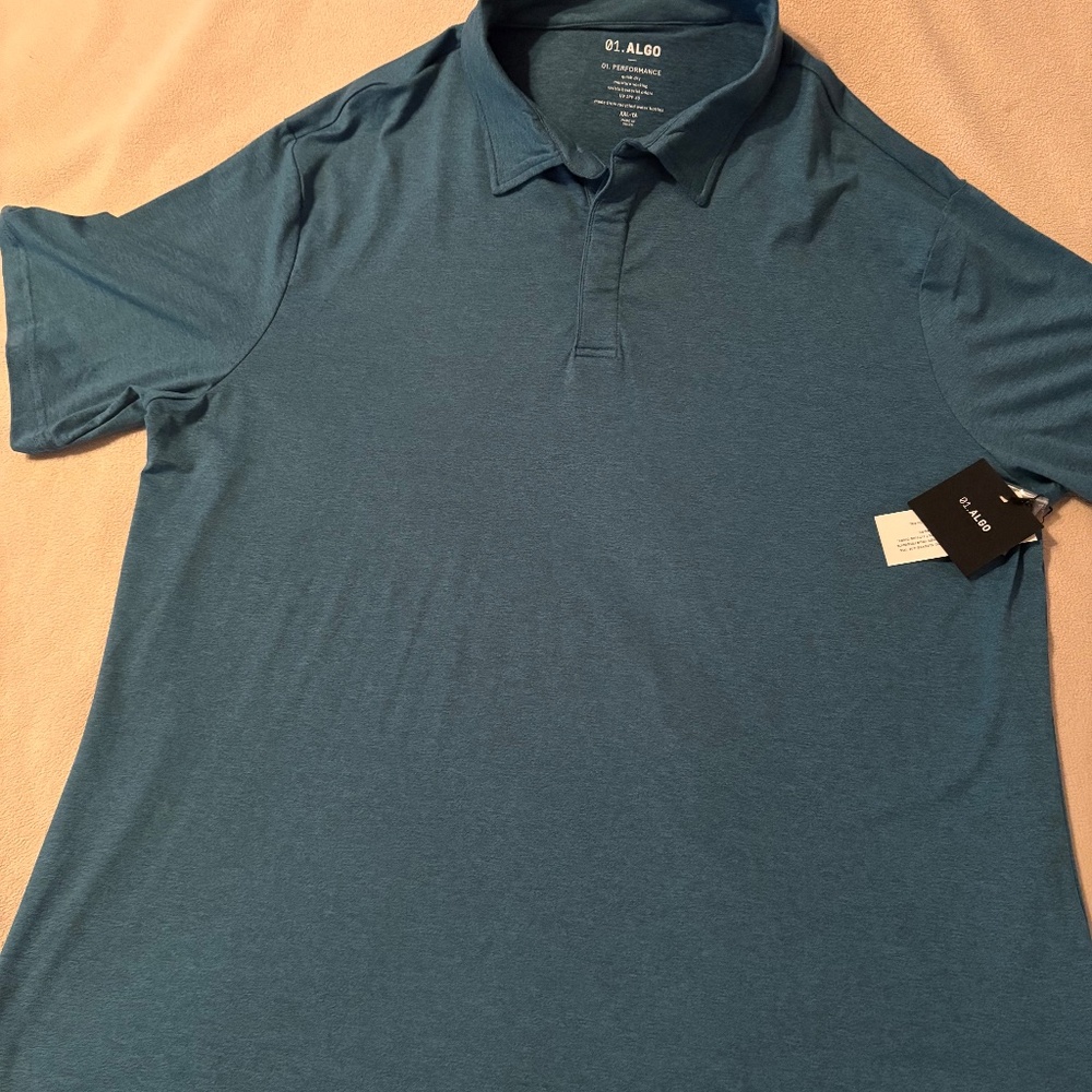 Men's 01.ALGO Performance Polo Shirt - Teal - XXL-Tall